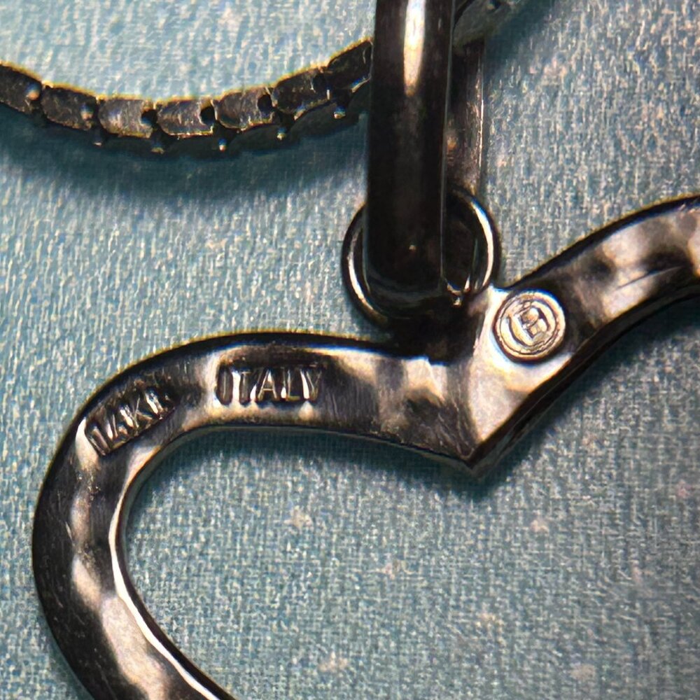 14k Black Gold Triple Heart Necklace - Picture 8 of 12